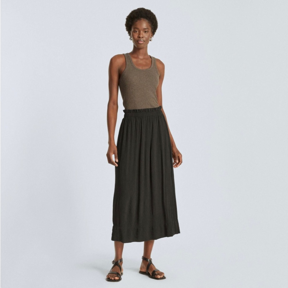 Everlane Black Naia Ripple Skirt Maxi Midi